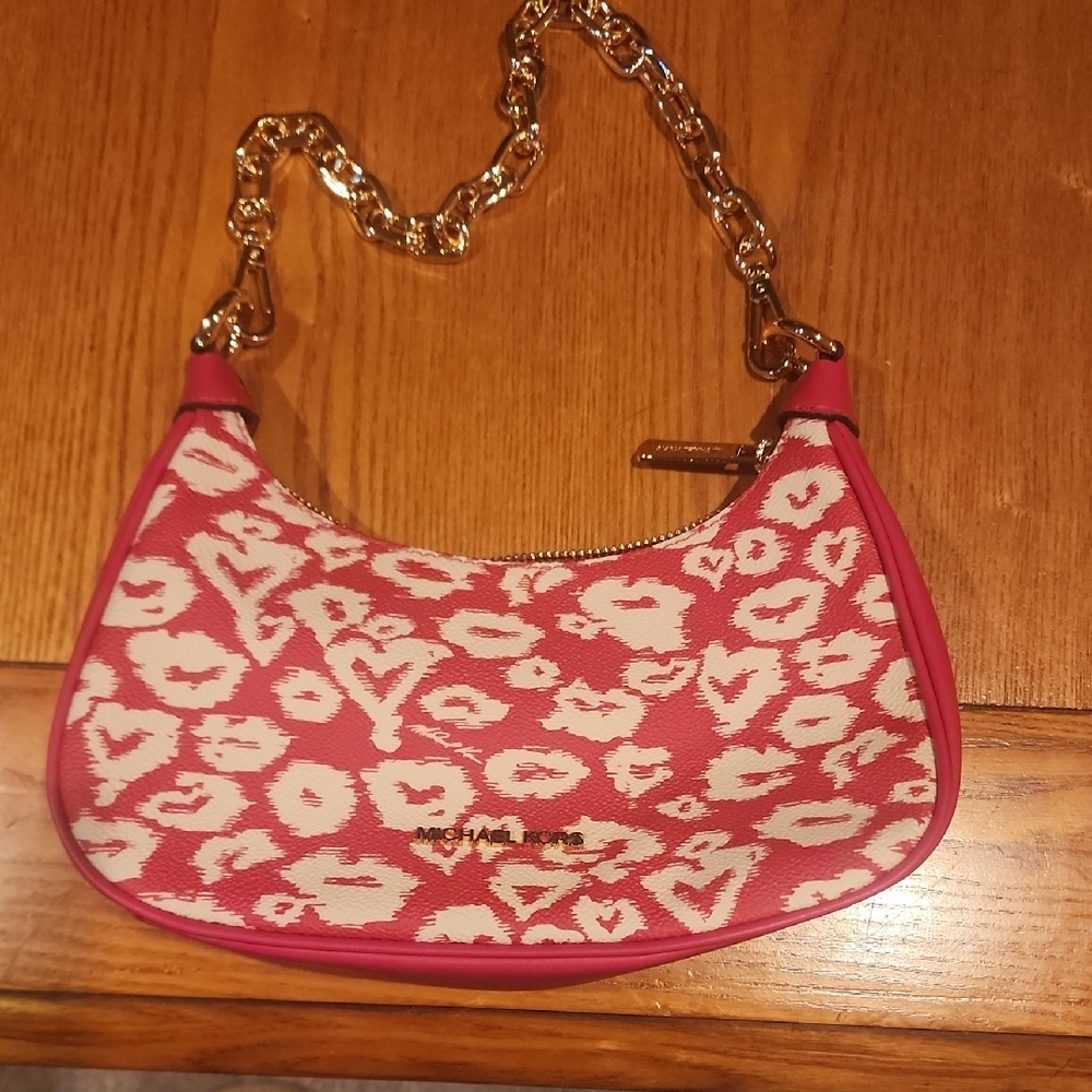 Michael Kors Pink Mini Bag with Gold Chain Strap